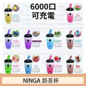 NINGA奶茶杯可充电一次性電子煙6000口